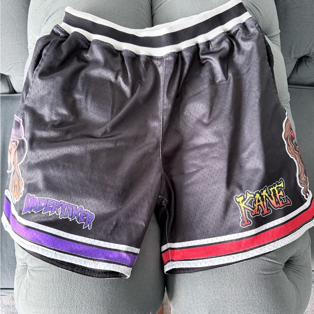 WWE Black Athletic Shorts with Undertaker and Kane